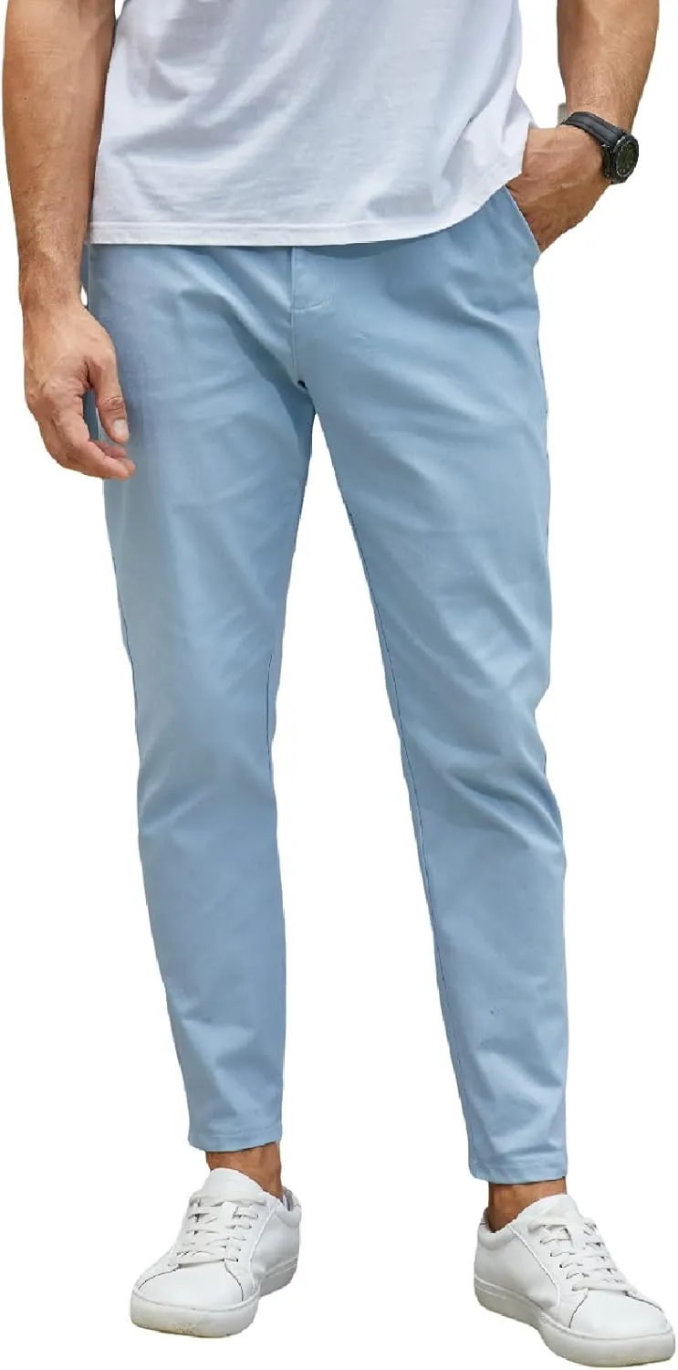 Mens Fashion Slim Fit Dress Pants Business Casual Skinny Stretch Pants Golf Pants