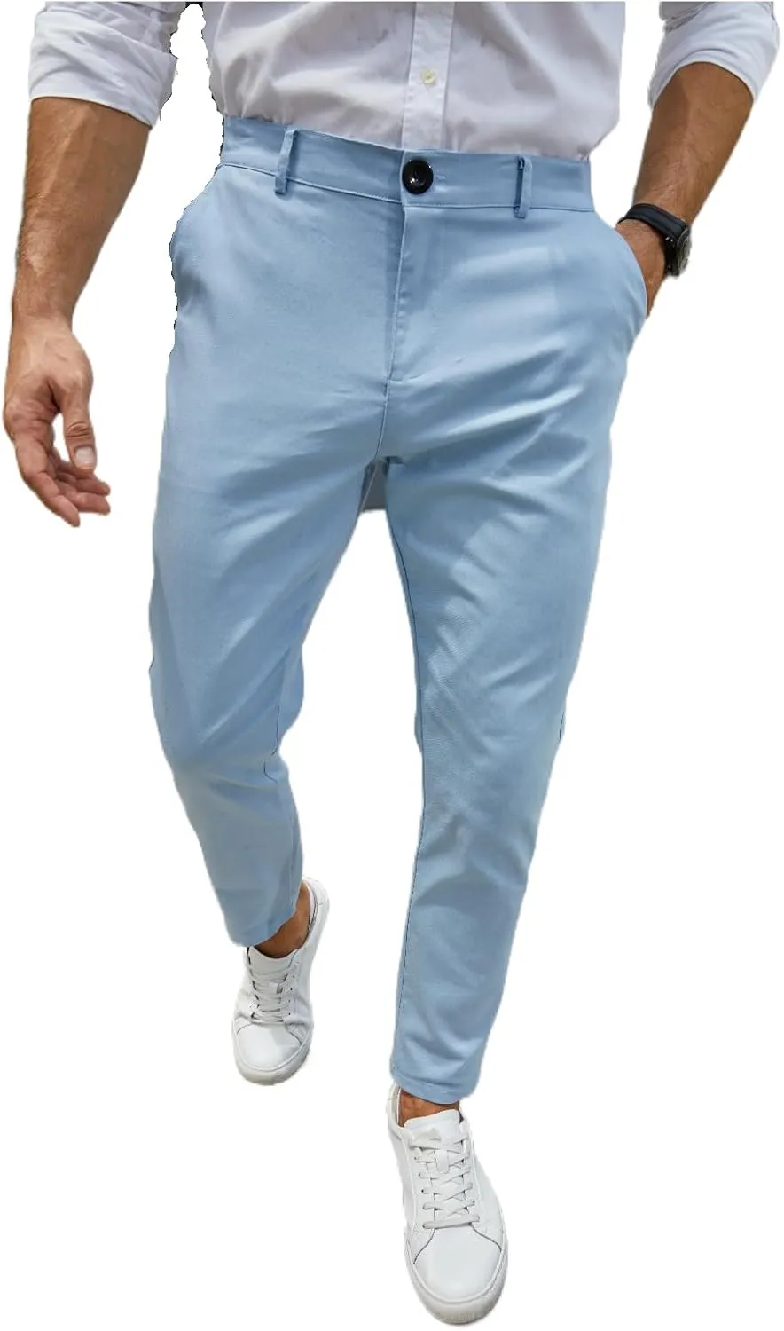 Mens Fashion Slim Fit Dress Pants Business Casual Skinny Stretch Pants Golf Pants