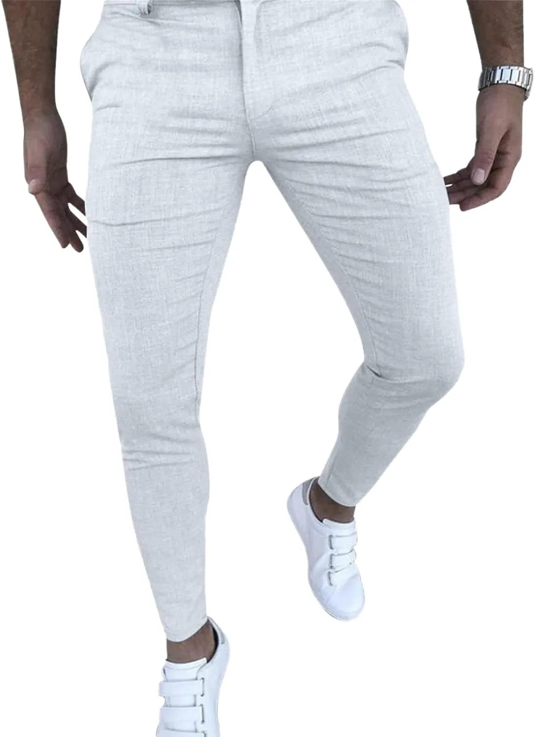 Mens Fashion Slim Fit Dress Pants Business Casual Skinny Stretch Pants Golf Pants