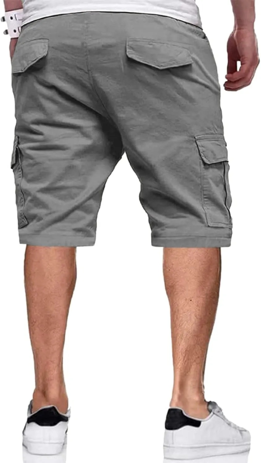Mens Gym Athletic Shorts Casual Hiking Cargo Shorts with Pockets Summer Loose Bermuda Golf Shorts Plus Size Bike Shorts