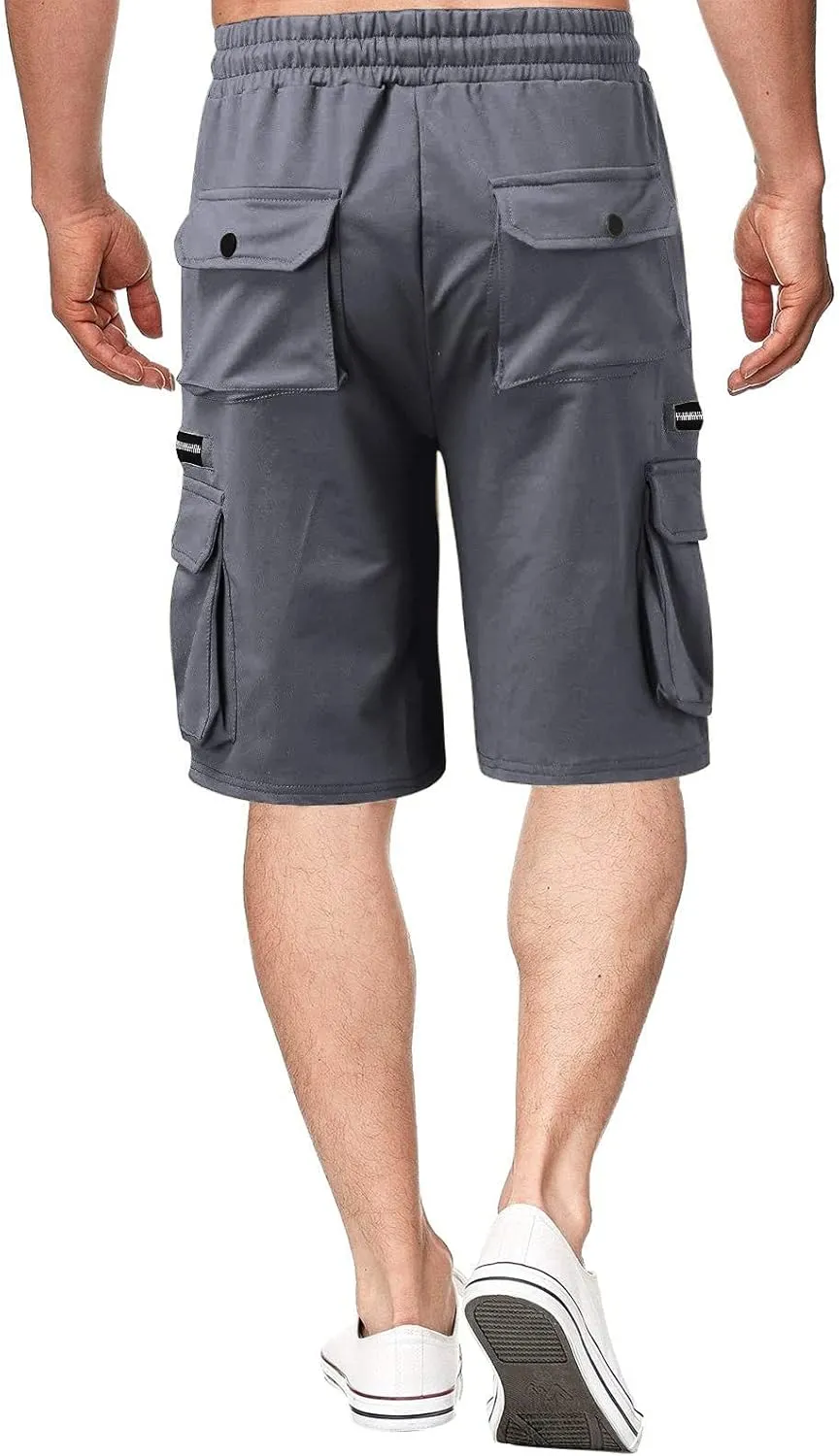 Mens Gym Athletic Shorts Casual Hiking Cargo Shorts with Pockets Summer Loose Bermuda Golf Shorts Plus Size Bike Shorts