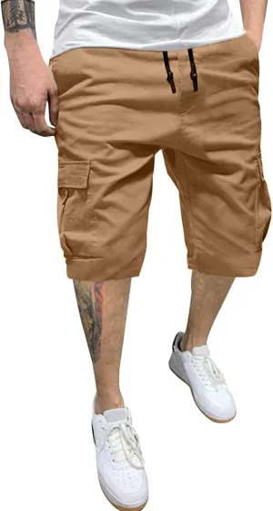 Mens Gym Athletic Shorts Casual Hiking Cargo Shorts with Pockets Summer Loose Bermuda Golf Shorts Plus Size Bike Shorts