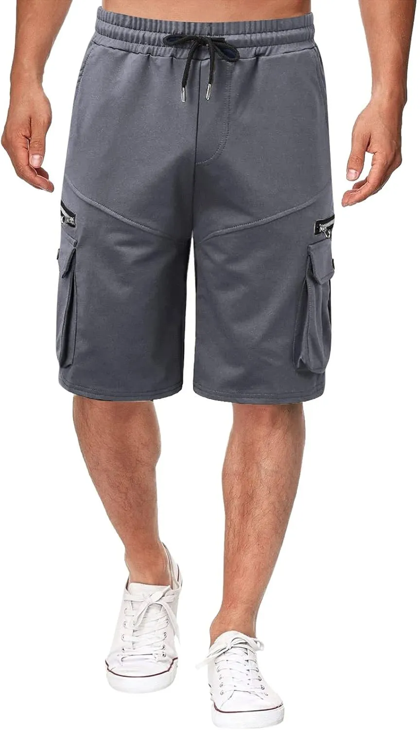 Mens Gym Athletic Shorts Casual Hiking Cargo Shorts with Pockets Summer Loose Bermuda Golf Shorts Plus Size Bike Shorts