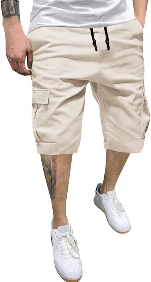 Mens Gym Athletic Shorts Casual Hiking Cargo Shorts with Pockets Summer Loose Bermuda Golf Shorts Plus Size Bike Shorts