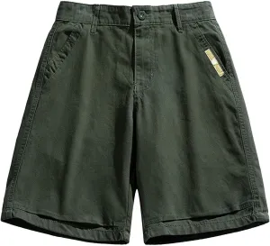 Men's Hiking Cargo Shorts 10" with Zipper Pockets Men's Shorts Casual Stretch Waist Golf Shorts Outdoor Stretch Shorts