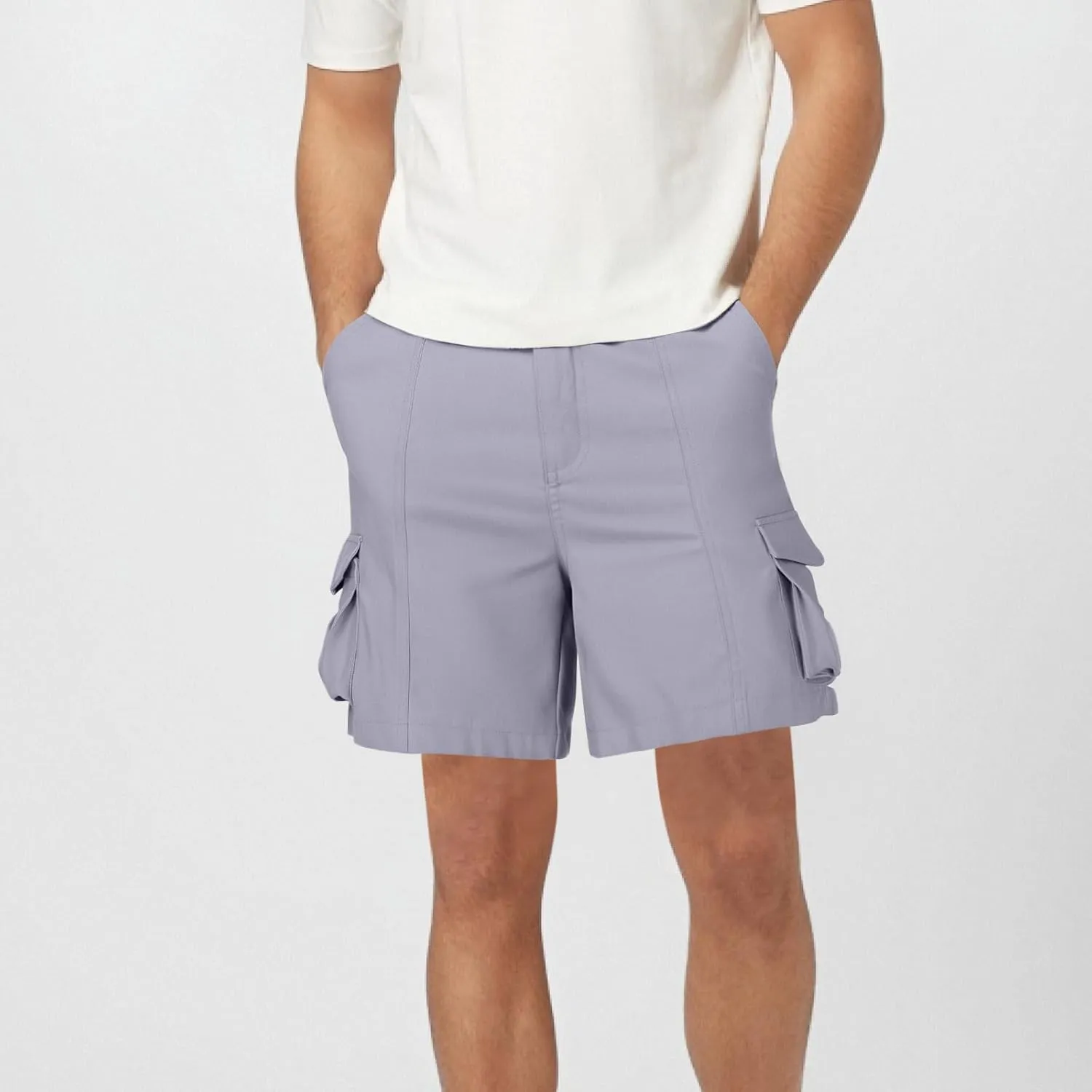 Mens Hiking Shorts Casual Golf Shorts Lightweight Fishing Shorts Elastic Waist Shorts Summer Stretch Cargo Shorts