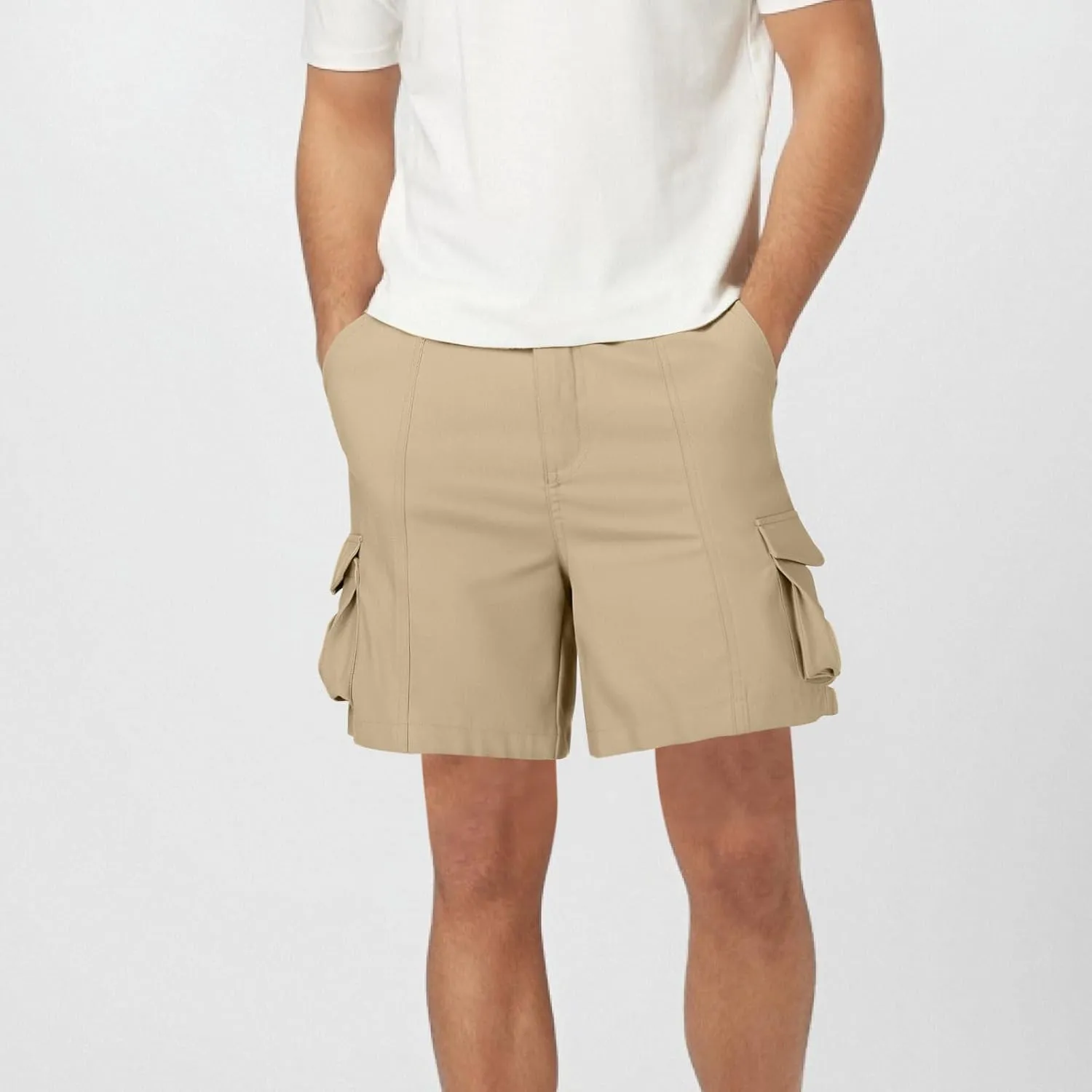Mens Hiking Shorts Casual Golf Shorts Lightweight Fishing Shorts Elastic Waist Shorts Summer Stretch Cargo Shorts