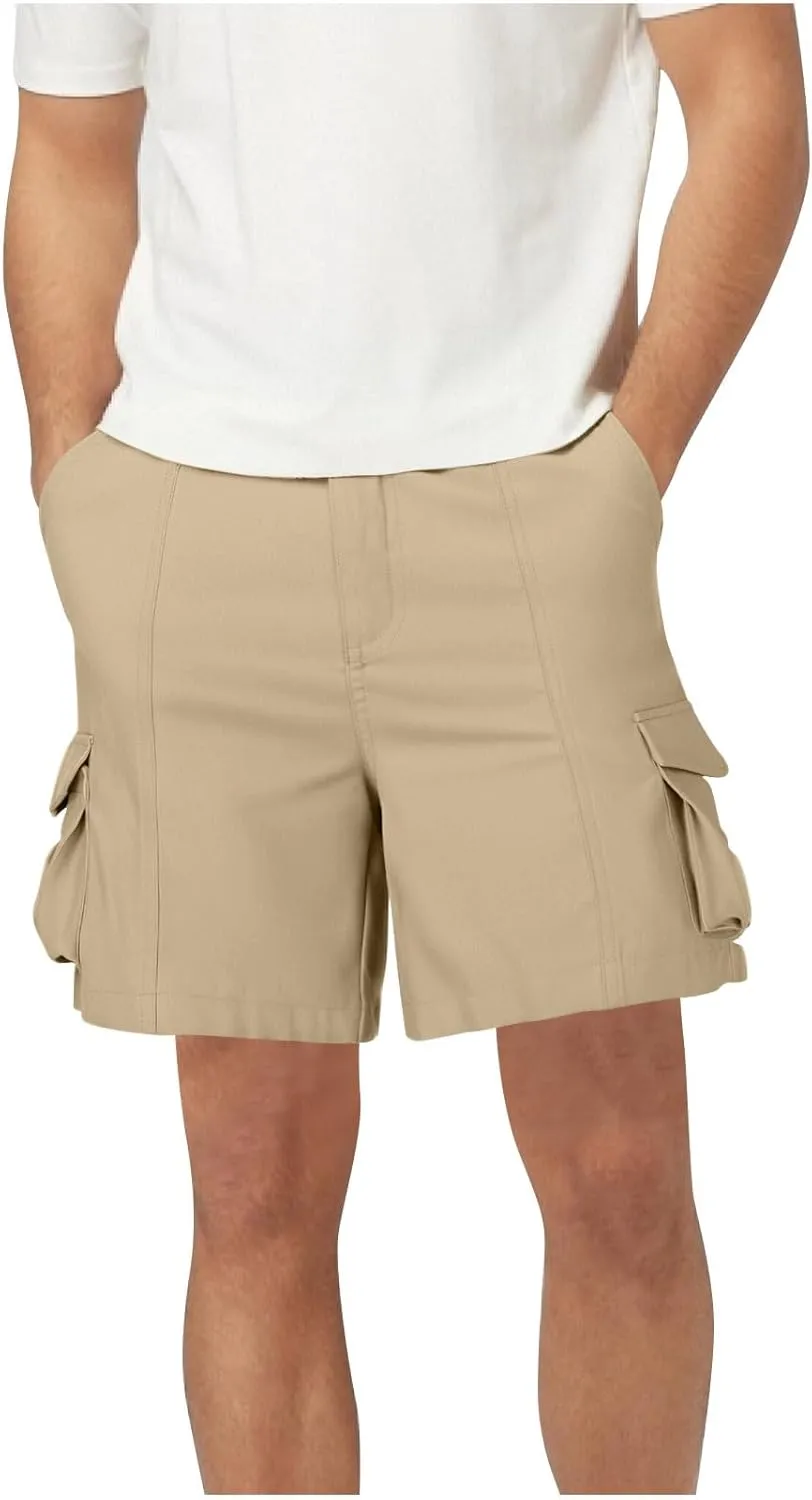 Mens Hiking Shorts Casual Golf Shorts Lightweight Fishing Shorts Elastic Waist Shorts Summer Stretch Cargo Shorts