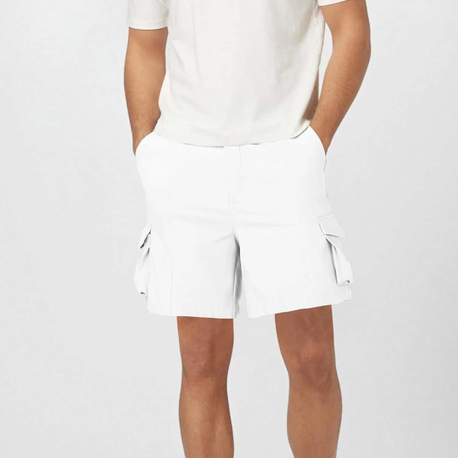 Mens Hiking Shorts Casual Golf Shorts Lightweight Fishing Shorts Elastic Waist Shorts Summer Stretch Cargo Shorts