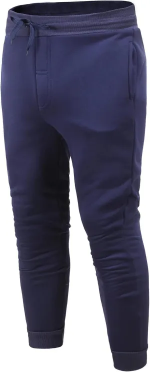 Mens Jeans Pants Relaxed Fit Cuffed Ankle Elastic Waist Hiking Pants Baggy Workout Pants