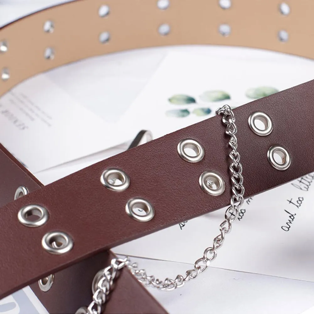 Men's Leather Belt With Chain