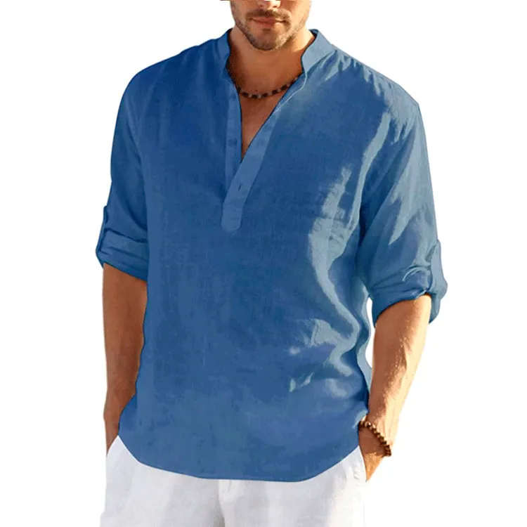 Men's Linen Long Sleeve Shirt Loosefit