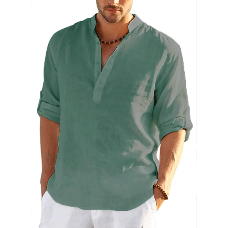 Men's Linen Long Sleeve Shirt Loosefit