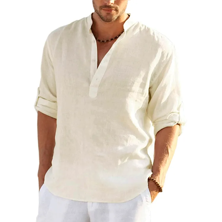 Men's Linen Long Sleeve Shirt Loosefit