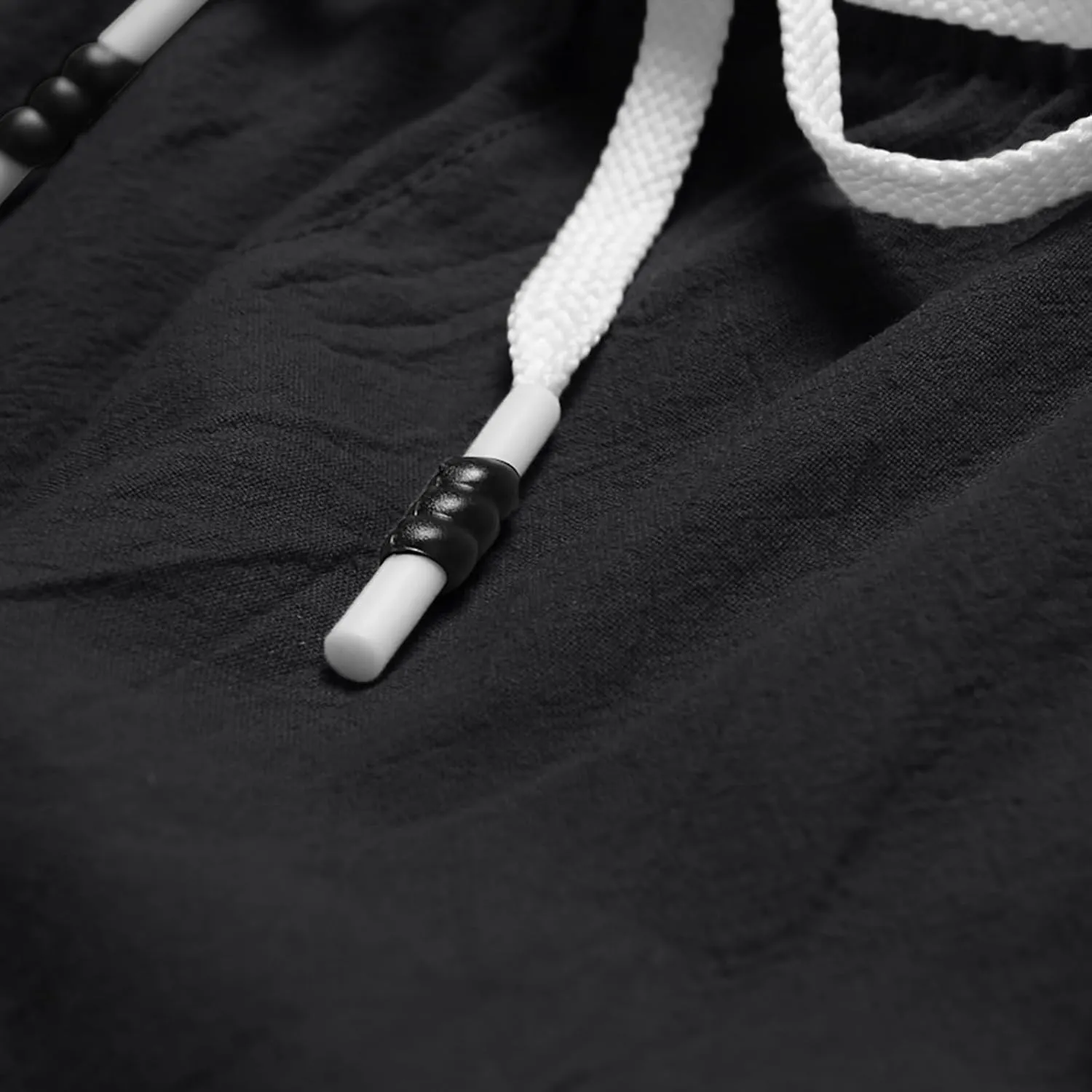 Men's Linen Summer Shorts Elastic Waist Drawstring Summer Beach Shorts