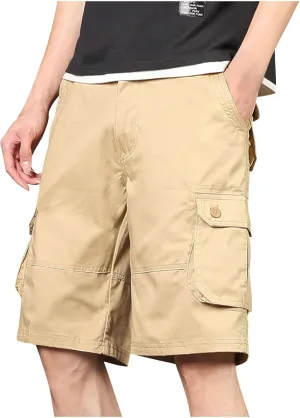 Men's Multiple Pockets Shorts Casual Cargo Shorts Drawstring Shorts Elastic Waist Shorts Plus Size Tactical Shorts