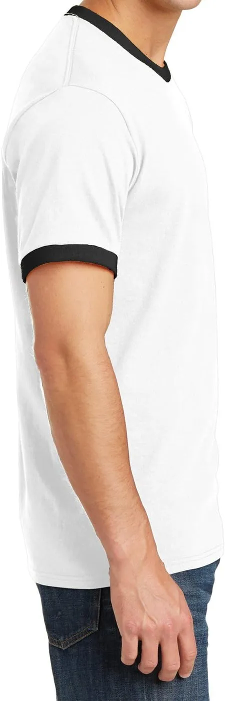 Men's Short Sleeve Core Cotton Soft Classic Ringer Tee