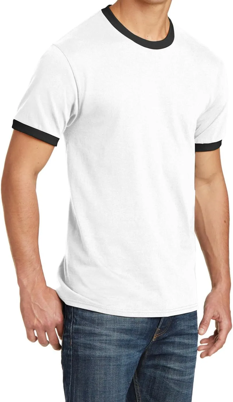 Men's Short Sleeve Core Cotton Soft Classic Ringer Tee