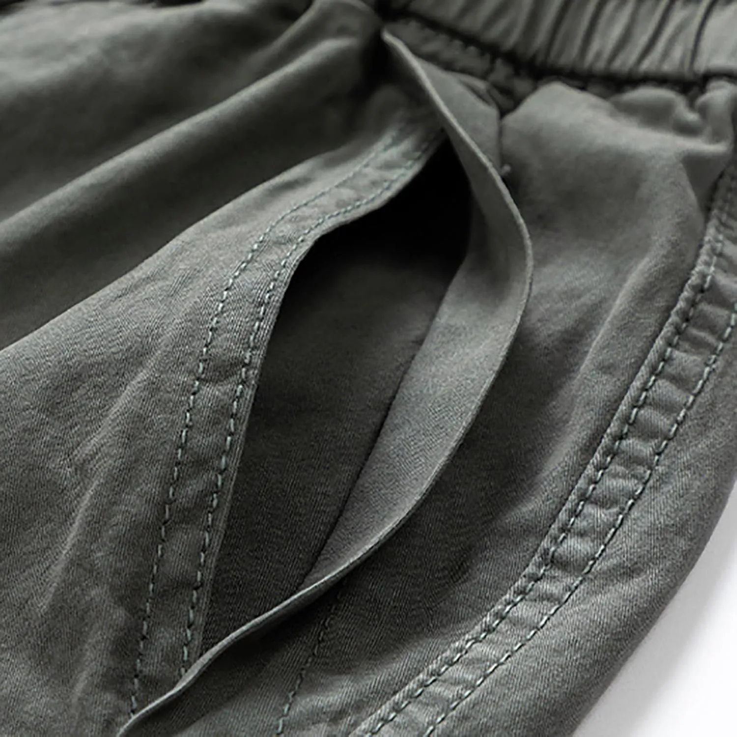 Mens Shorts Cargo Elastic Waist Classic Shorts Lightweight Quick Dry Multi Pockets Elastic Waist Relaxed Hiking Pants