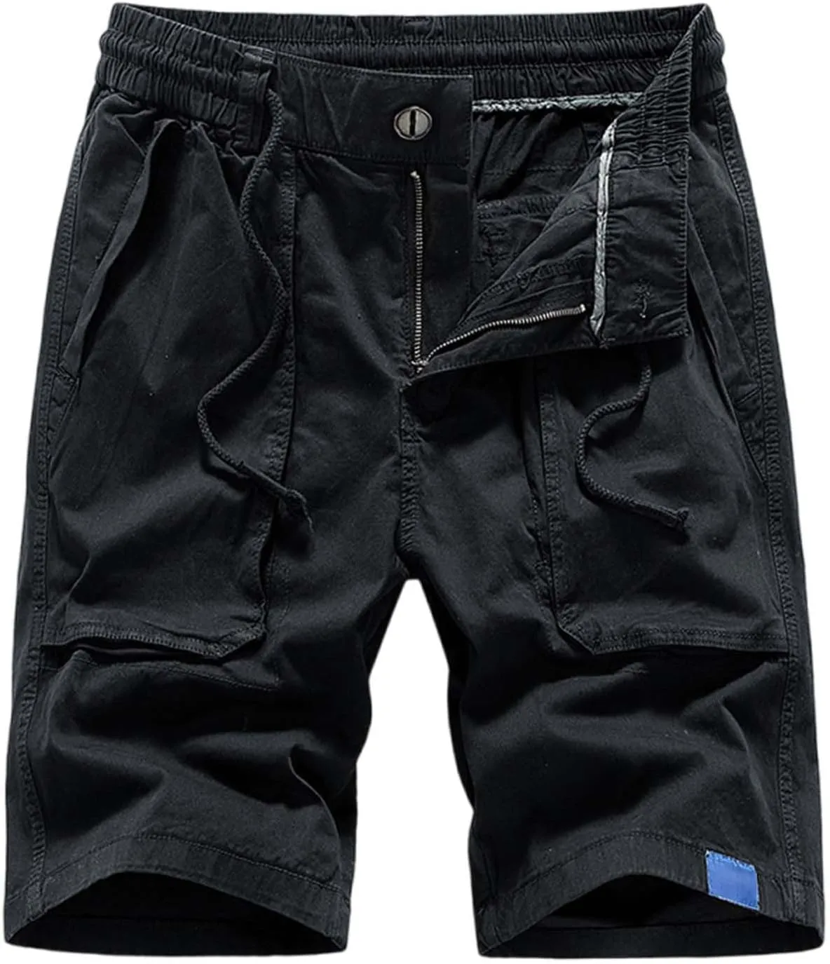 Mens Shorts Cargo Elastic Waist Classic Shorts Lightweight Quick Dry Multi Pockets Elastic Waist Relaxed Hiking Pants