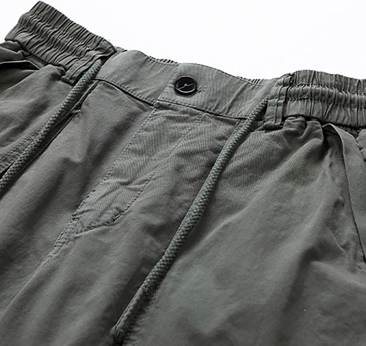 Mens Shorts Cargo Elastic Waist Classic Shorts Lightweight Quick Dry Multi Pockets Elastic Waist Relaxed Hiking Pants