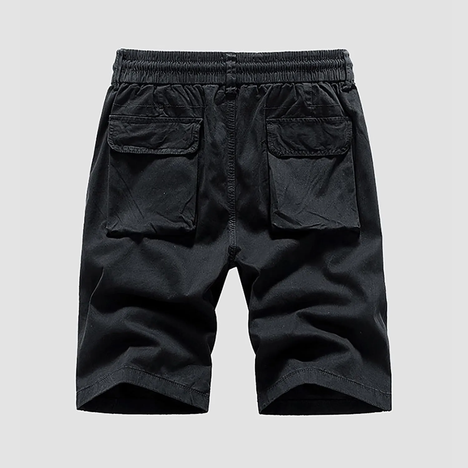 Mens Shorts Cargo Elastic Waist Classic Shorts Lightweight Quick Dry Multi Pockets Elastic Waist Relaxed Hiking Pants