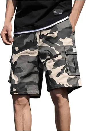 Mens Shorts Cargo Relaxed Fit, Mens Comfort Stretch Hiking Shorts Loose Summer Beach Stretch Twill Chino Golf Shorts