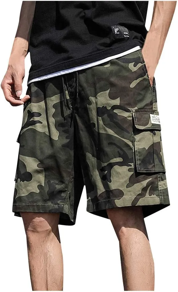 Mens Shorts Cargo Relaxed Fit, Mens Comfort Stretch Hiking Shorts Loose Summer Beach Stretch Twill Chino Golf Shorts