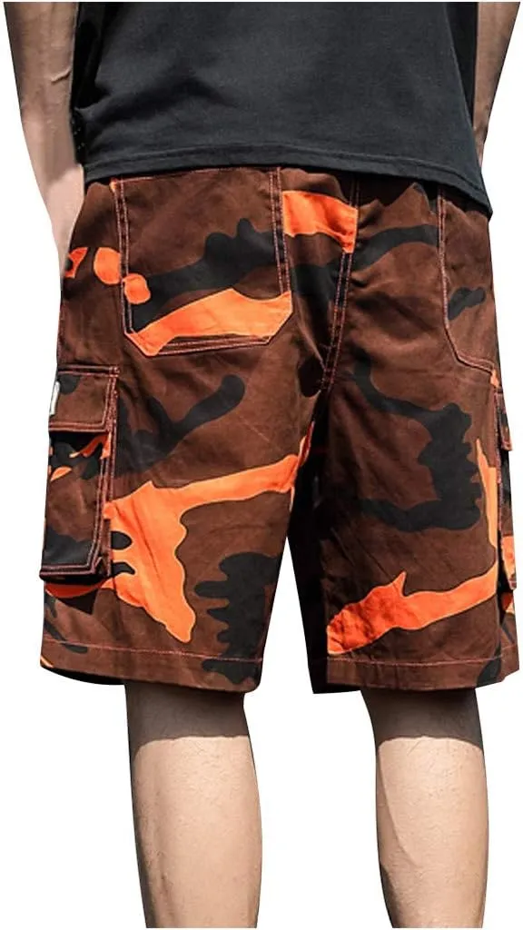 Mens Shorts Cargo Relaxed Fit, Mens Comfort Stretch Hiking Shorts Loose Summer Beach Stretch Twill Chino Golf Shorts