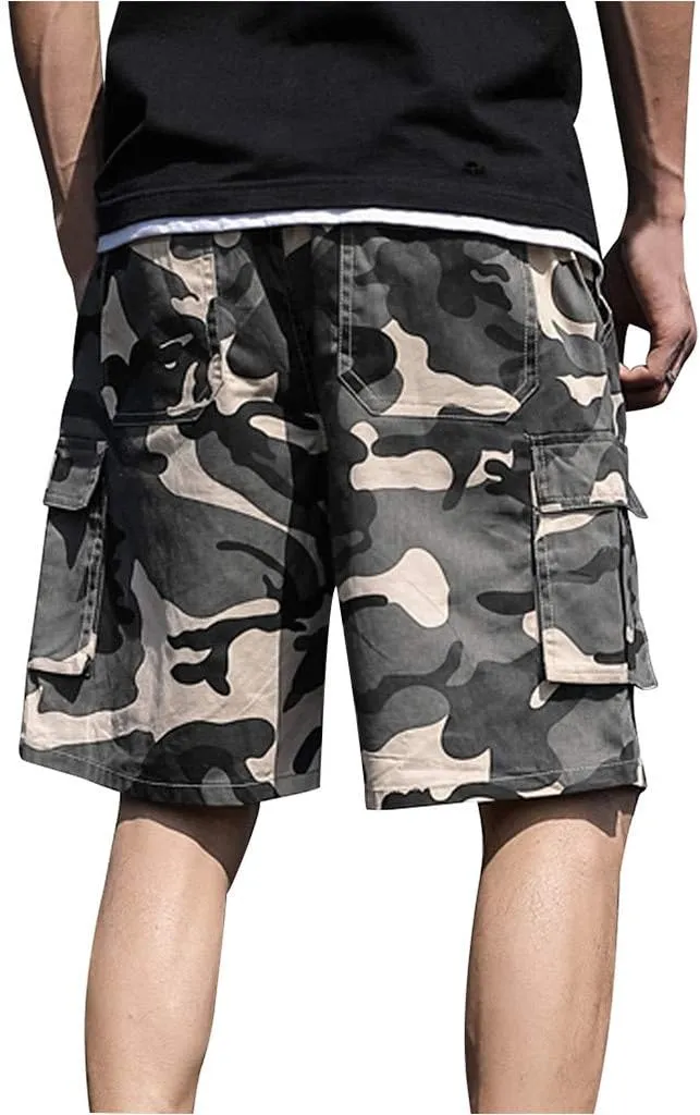 Mens Shorts Cargo Relaxed Fit, Mens Comfort Stretch Hiking Shorts Loose Summer Beach Stretch Twill Chino Golf Shorts