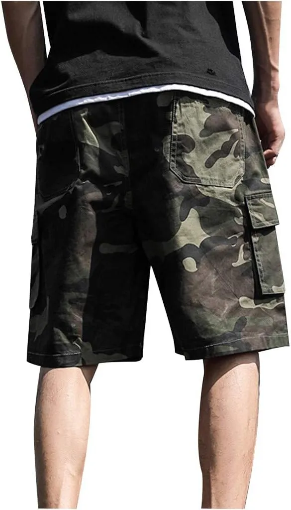 Mens Shorts Cargo Relaxed Fit, Mens Comfort Stretch Hiking Shorts Loose Summer Beach Stretch Twill Chino Golf Shorts