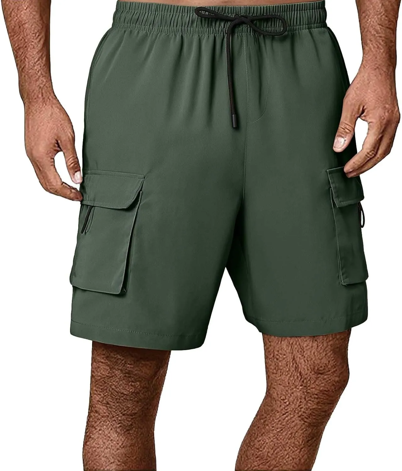 Mens Shorts Cargo Stretch Waist Lightweight Quick Dry Workout Shorts Relaxed Fit Stretch Hiking Tactical Short Pants