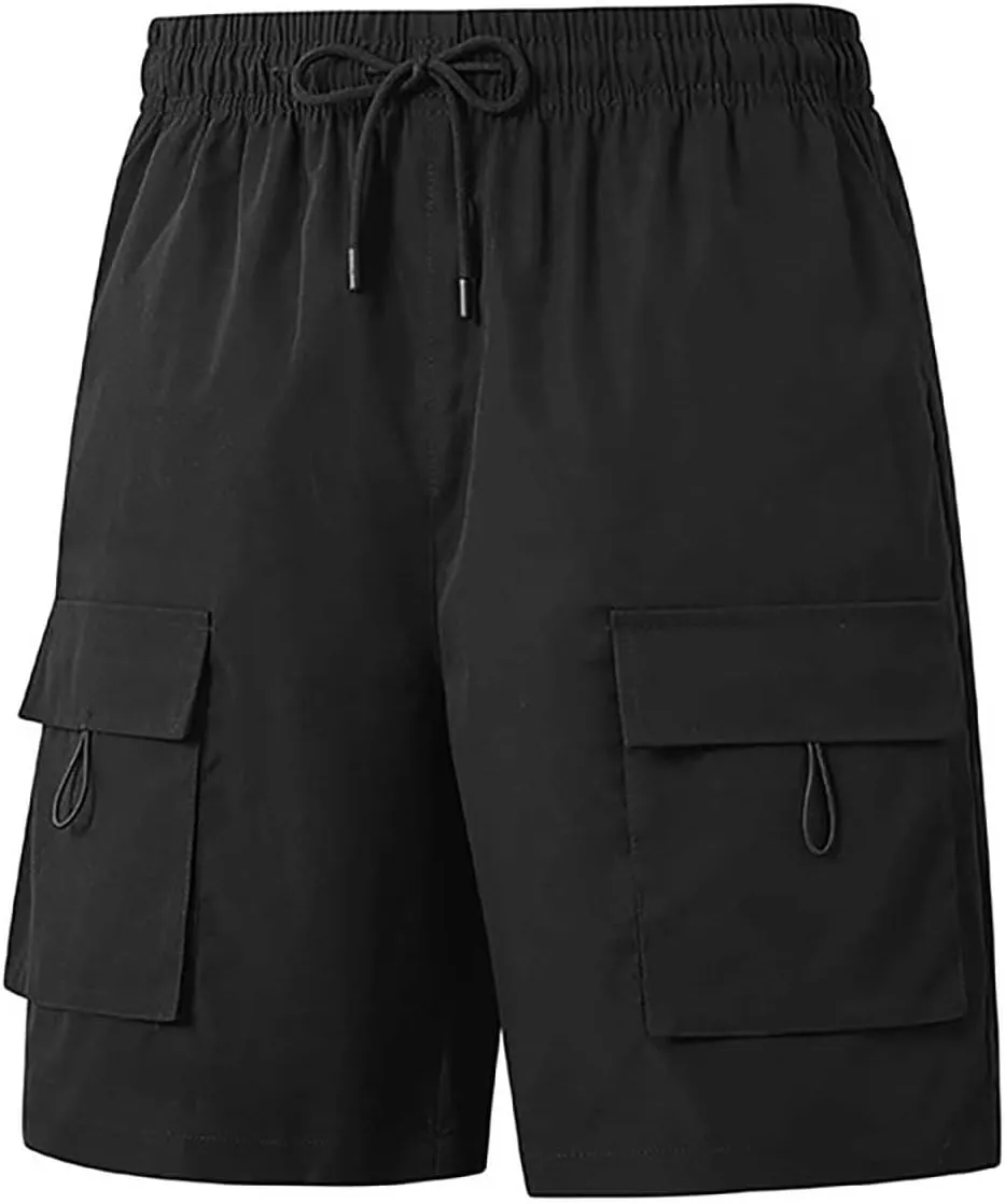 Mens Shorts Cargo Stretch Waist Lightweight Quick Dry Workout Shorts Relaxed Fit Stretch Hiking Tactical Short Pants