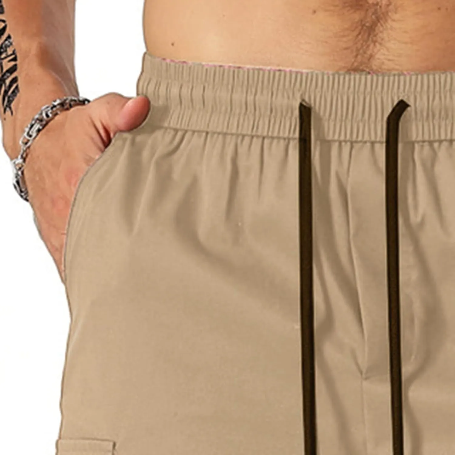 Mens Shorts Casual Stretch Lightweight Relaxed Stretch Shorts Fashion Solid Tactical Pants Multi-Pocket Hiking Pants