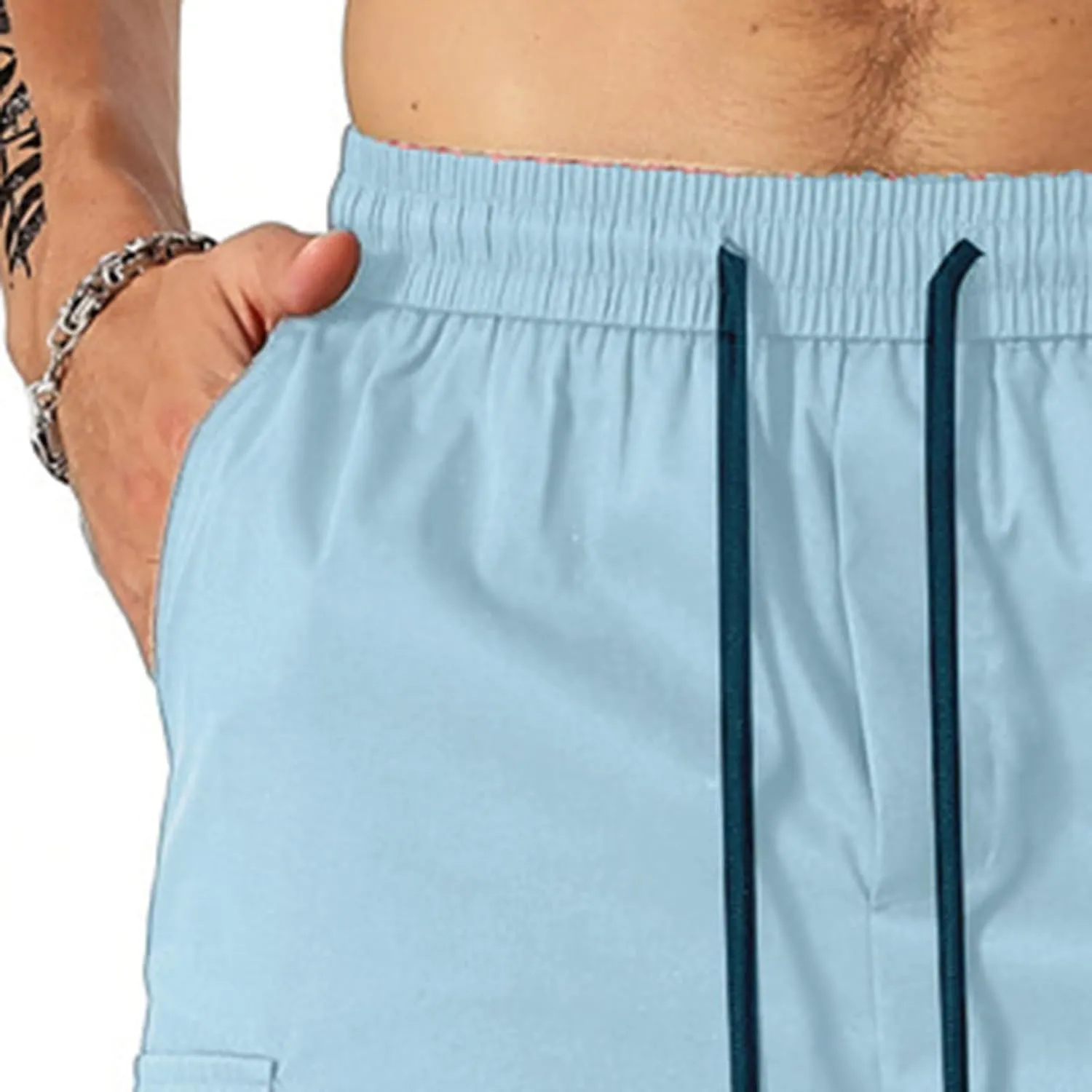 Mens Shorts Casual Stretch Lightweight Relaxed Stretch Shorts Fashion Solid Tactical Pants Multi-Pocket Hiking Pants