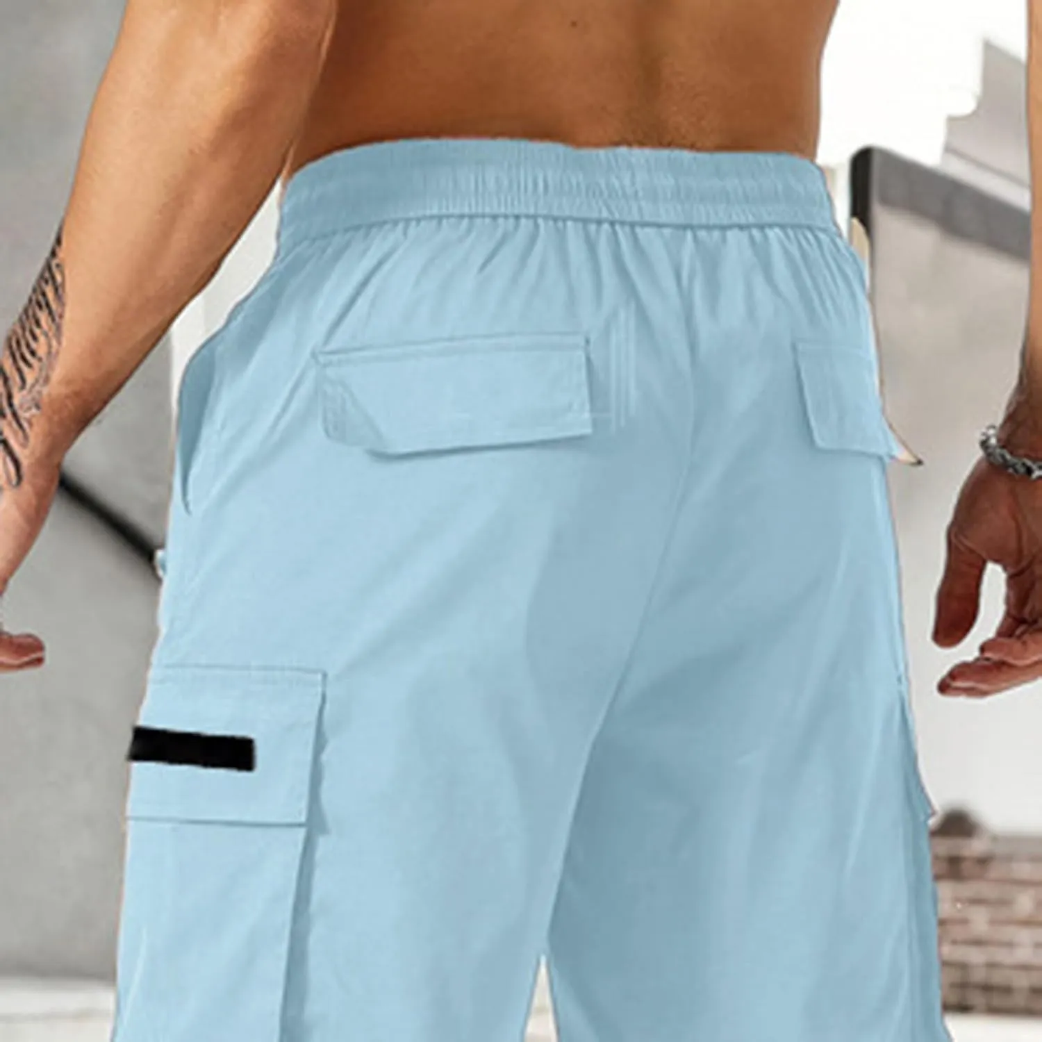 Mens Shorts Casual Stretch Lightweight Relaxed Stretch Shorts Fashion Solid Tactical Pants Multi-Pocket Hiking Pants