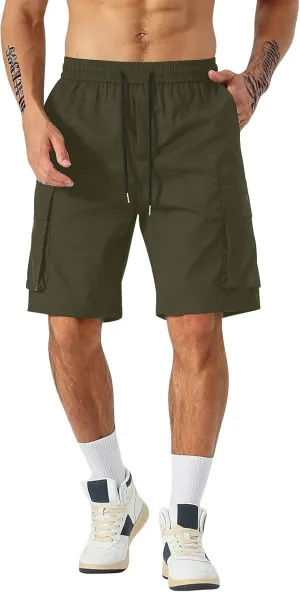 Mens Shorts Casual Stretch Lightweight Relaxed Stretch Shorts Fashion Solid Tactical Pants Multi-Pocket Hiking Pants