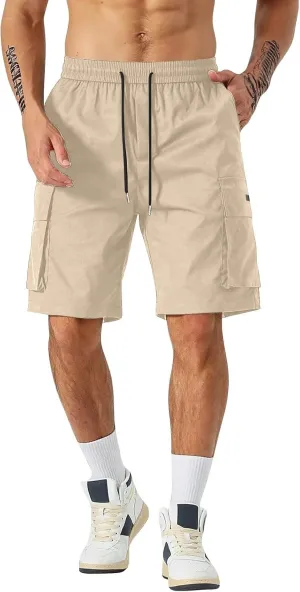 Mens Shorts Casual Stretch Lightweight Relaxed Stretch Shorts Fashion Solid Tactical Pants Multi-Pocket Hiking Pants