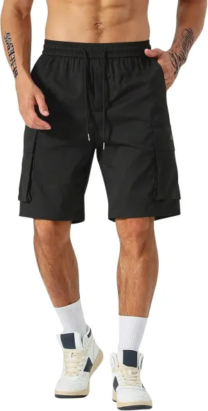 Mens Shorts Casual Stretch Lightweight Relaxed Stretch Shorts Fashion Solid Tactical Pants Multi-Pocket Hiking Pants