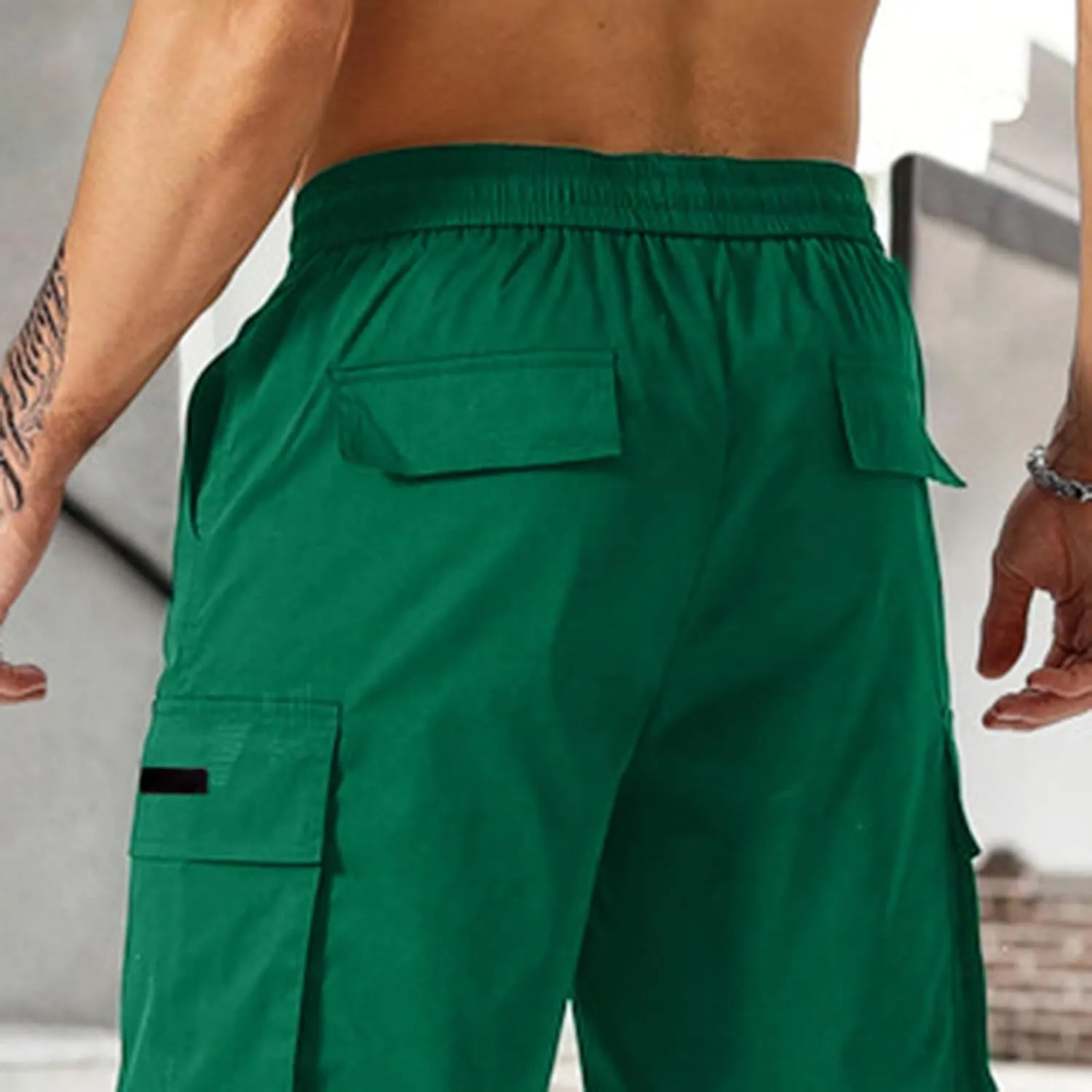 Mens Shorts Casual Stretch Lightweight Relaxed Stretch Shorts Fashion Solid Tactical Pants Multi-Pocket Hiking Pants
