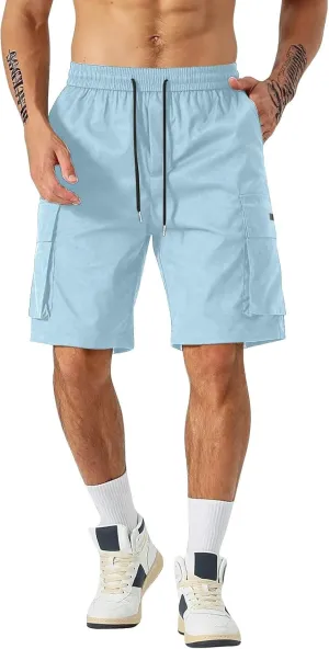 Mens Shorts Casual Stretch Lightweight Relaxed Stretch Shorts Fashion Solid Tactical Pants Multi-Pocket Hiking Pants