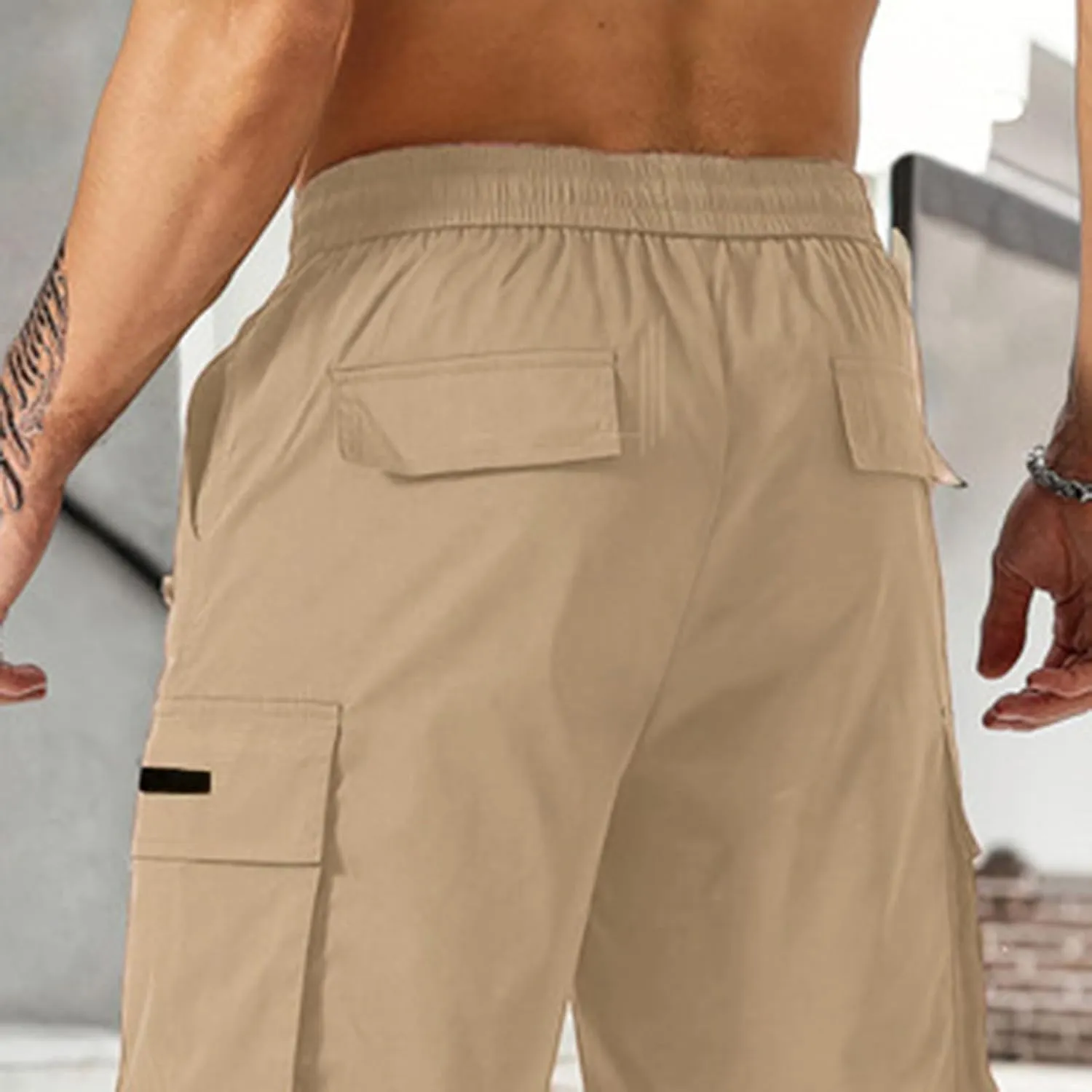 Mens Shorts Casual Stretch Lightweight Relaxed Stretch Shorts Fashion Solid Tactical Pants Multi-Pocket Hiking Pants