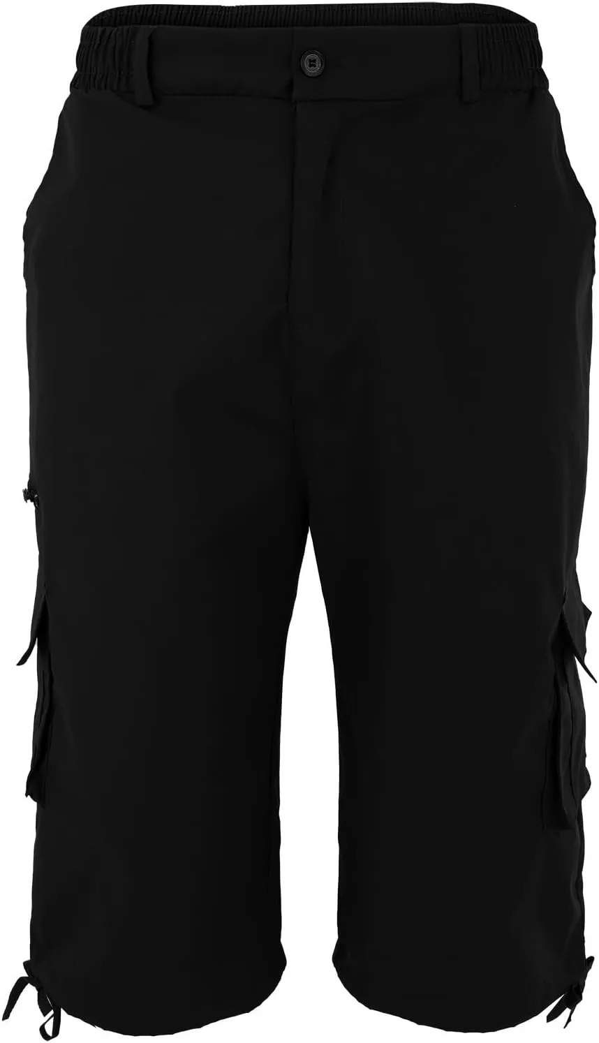 Mens Shorts Casual Stretch Lightweight Stretch Work Shorts Elastic Waist Multi-Pocket Classic Outdoor Hiking Pants