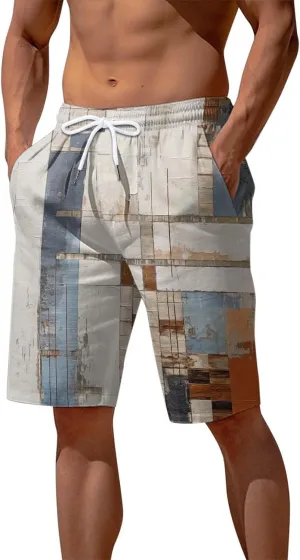 Men's Shorts Casual Summer Beach Vacation Shorts Elastic Waist Drawstring Shorts Outdoor Relaxed Fit Shorts