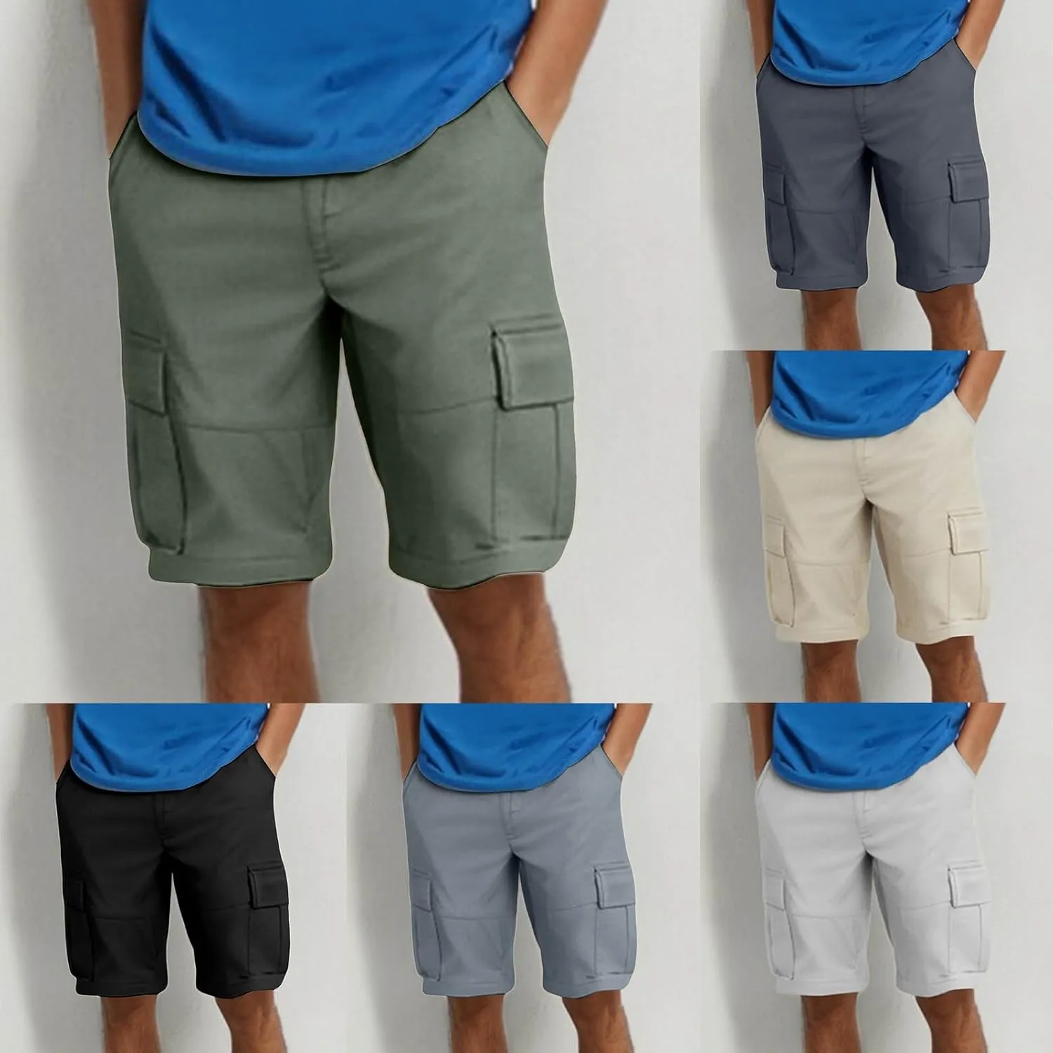 Men's Shorts Summer Beach Shorts Outdoor Hiking Shorts Relaxed Casual Loose Shorts Multi Pocket Cargo Pants