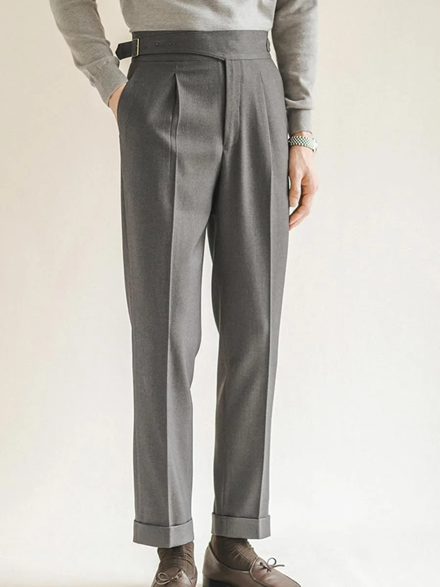 Men's Slim Fit Dress Pants Stylish Expandable Waist Suit Pants Dress Slacks