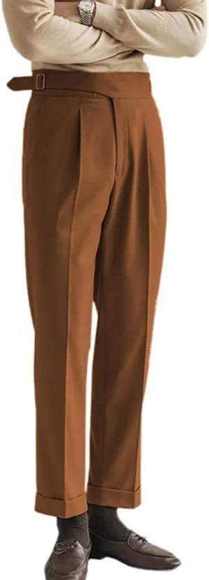 Men's Slim Fit Dress Pants Stylish Expandable Waist Suit Pants Dress Slacks