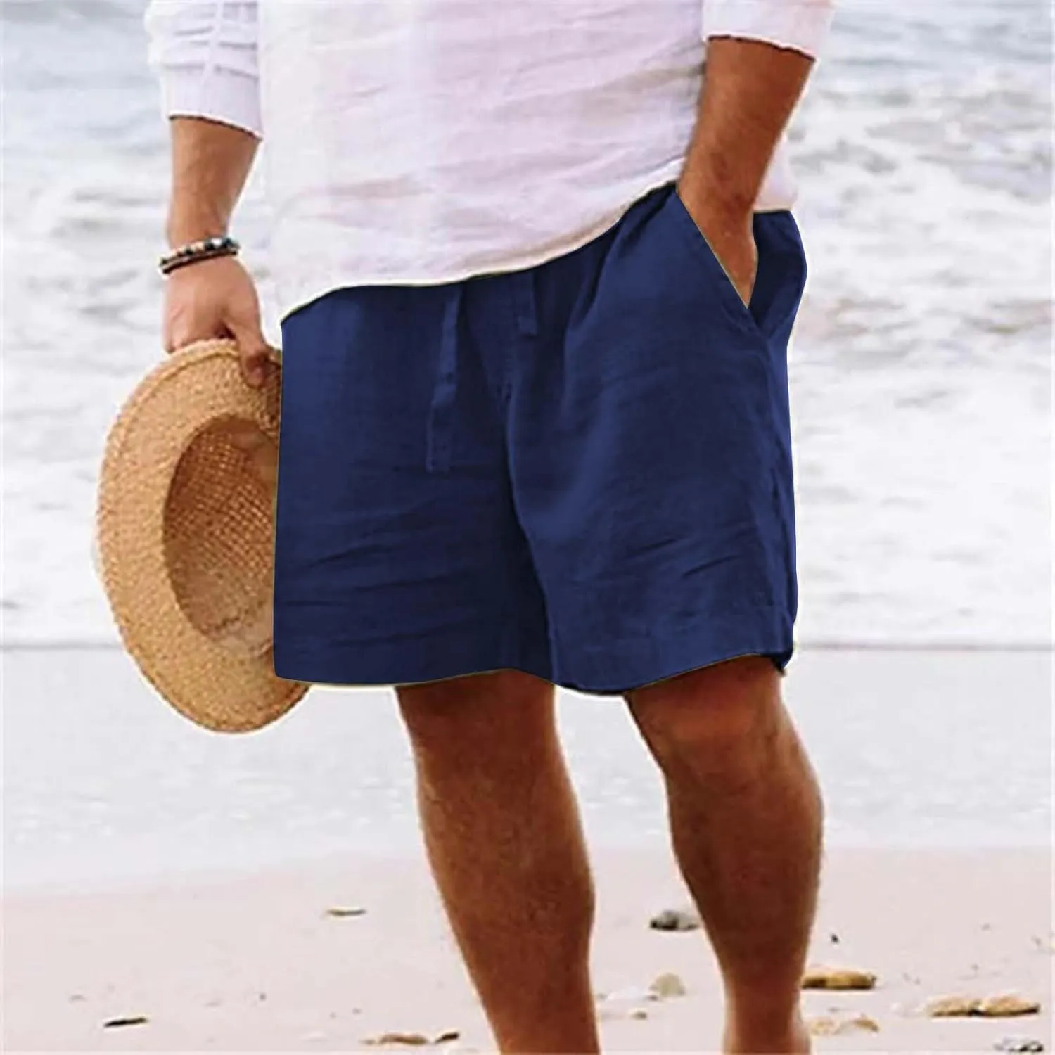 Mens Summer Cotton Linen Shorts Shorts Beach Shorts Casual Cotton Linen Shorts Mens Summer Cotton Linen Shorts
