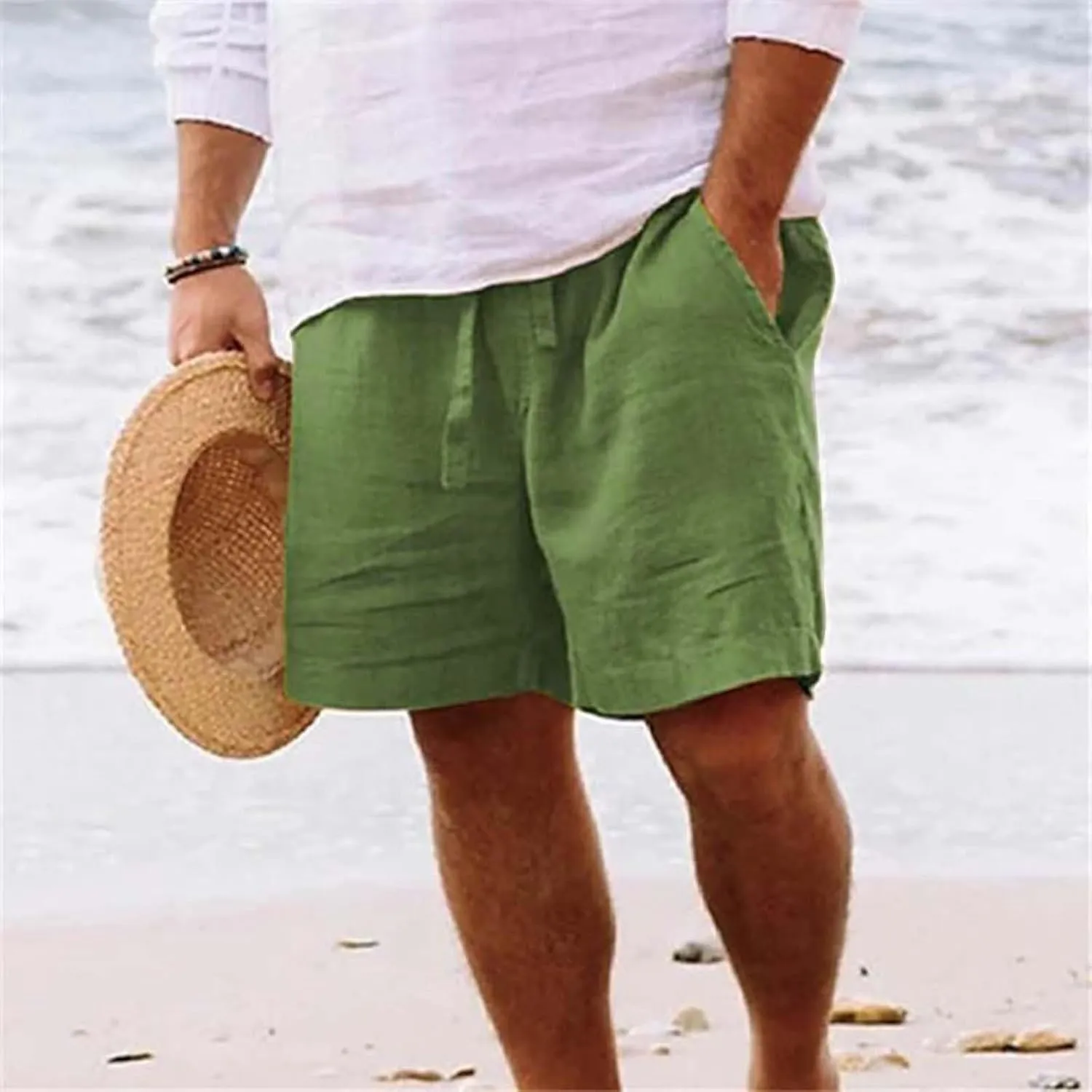 Mens Summer Cotton Linen Shorts Shorts Beach Shorts Casual Cotton Linen Shorts Mens Summer Cotton Linen Shorts