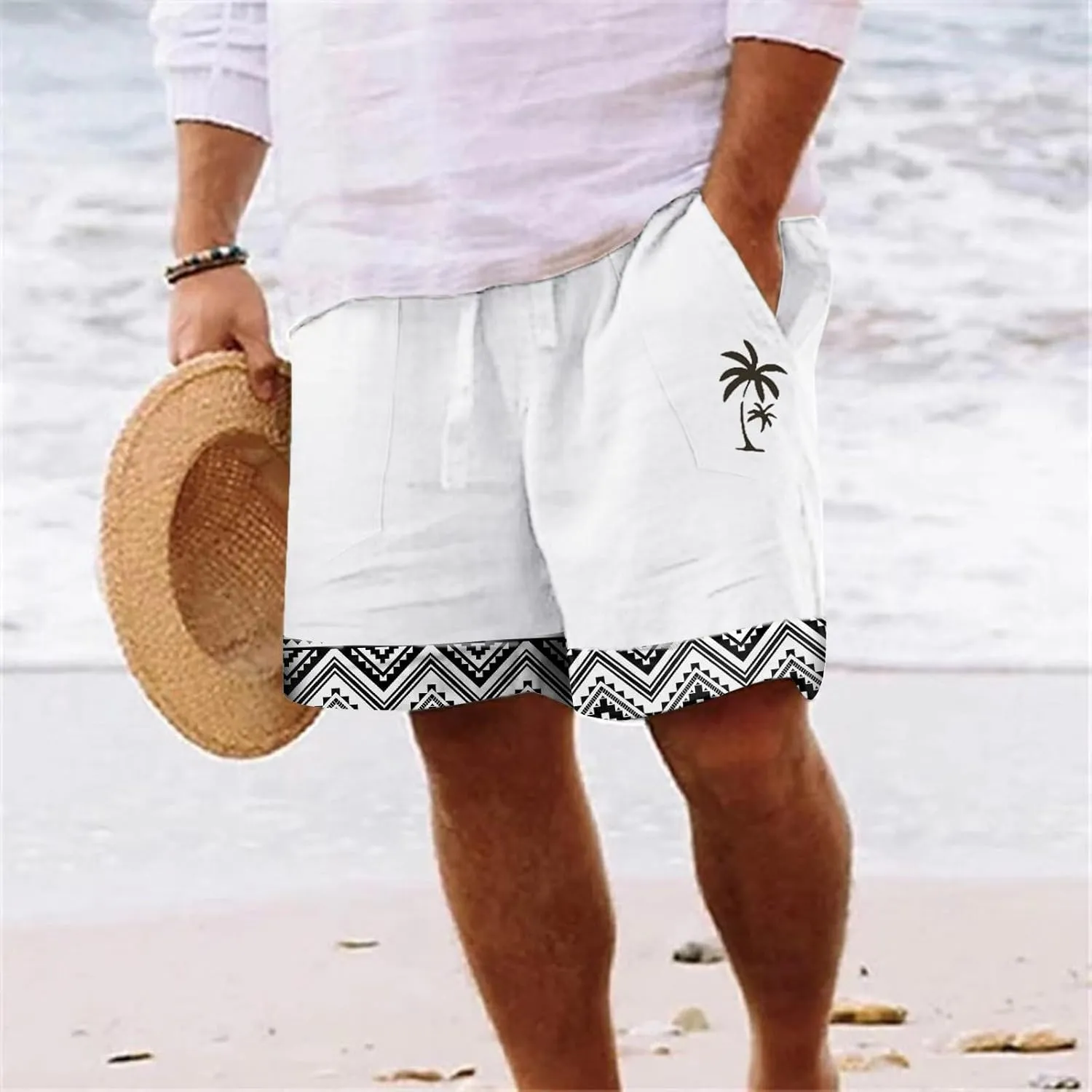 Mens Summer Cotton Linen Shorts Shorts Beach Shorts Casual Cotton Linen Shorts Mens Summer Cotton Linen Shorts